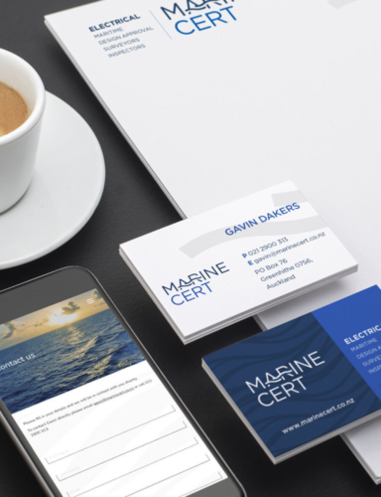 branding stationary design marine cert