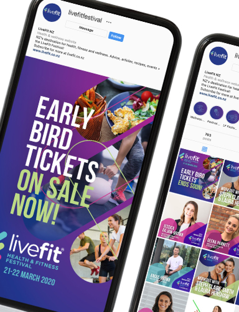 livefit social media contents template design